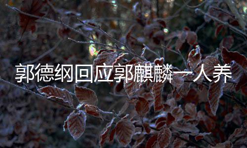 么剧德云应郭一人养活郭德纲回郭麒过什麟演麒麟社